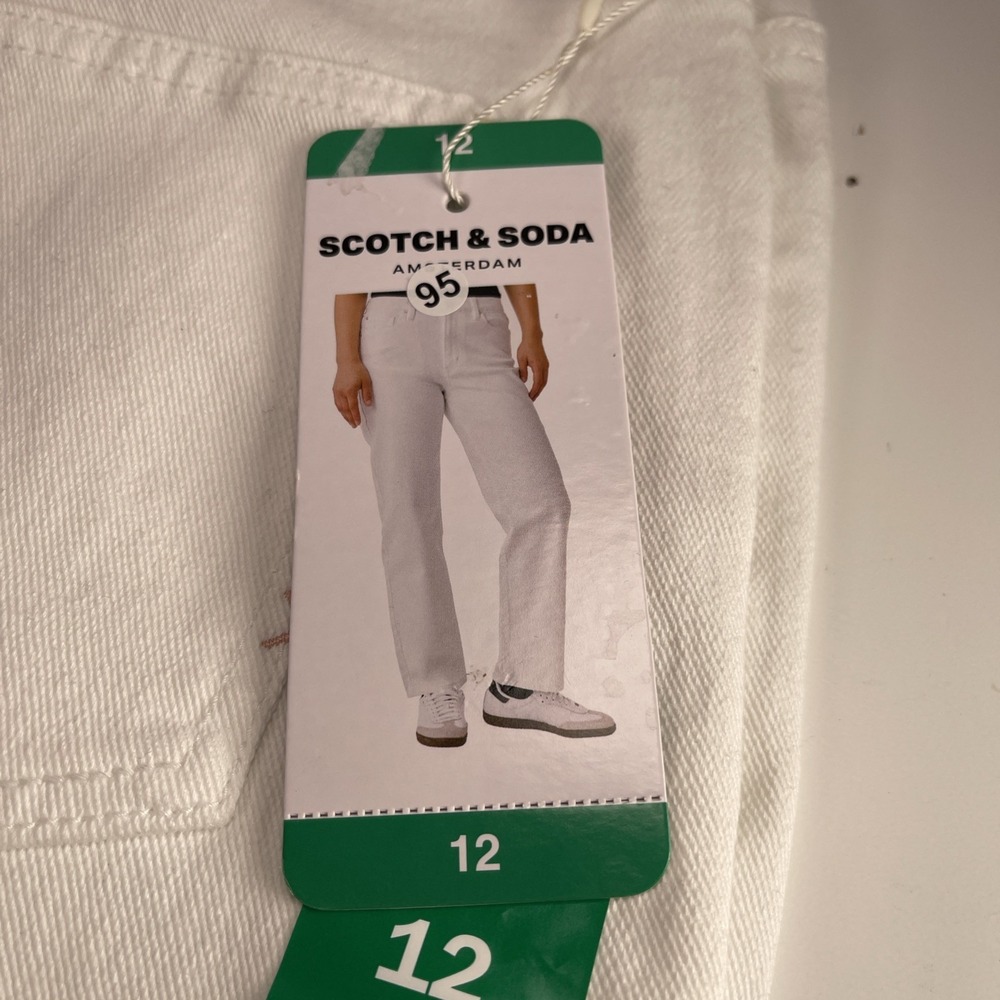 Scotch Soda Jeans Womens 12 High Rise SlimStraight Pants White Denim